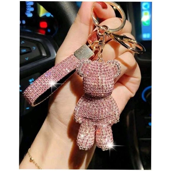 Trendy Rhinestone-embedded Bear Shaped Keychain For Women - Picture 4 of 4